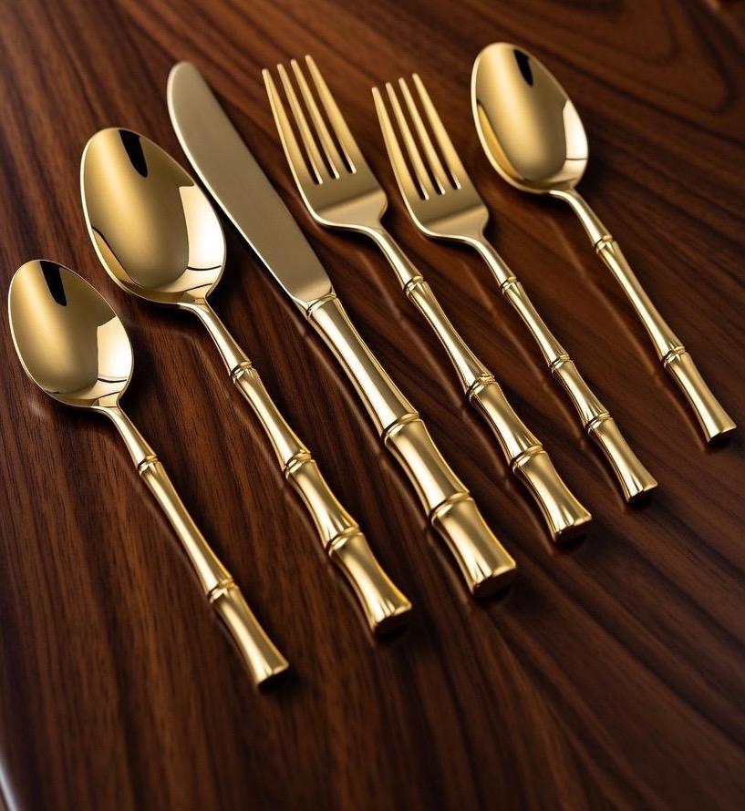 Japan Stainless Steel Gold Flatware - Etsy