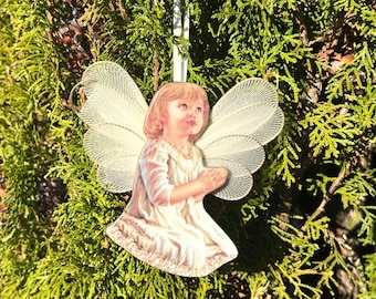 Porcelain Angel Ornament - Angels Spirit - Unique Vintage Hanging Decoration - Heavens Little Angels