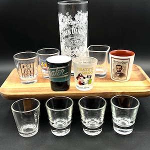 Retro Midcentury Shot Glass Set of 11 - Vintage Barware for Cocktails, Whiskey, Tequila Variety Jack Daniels