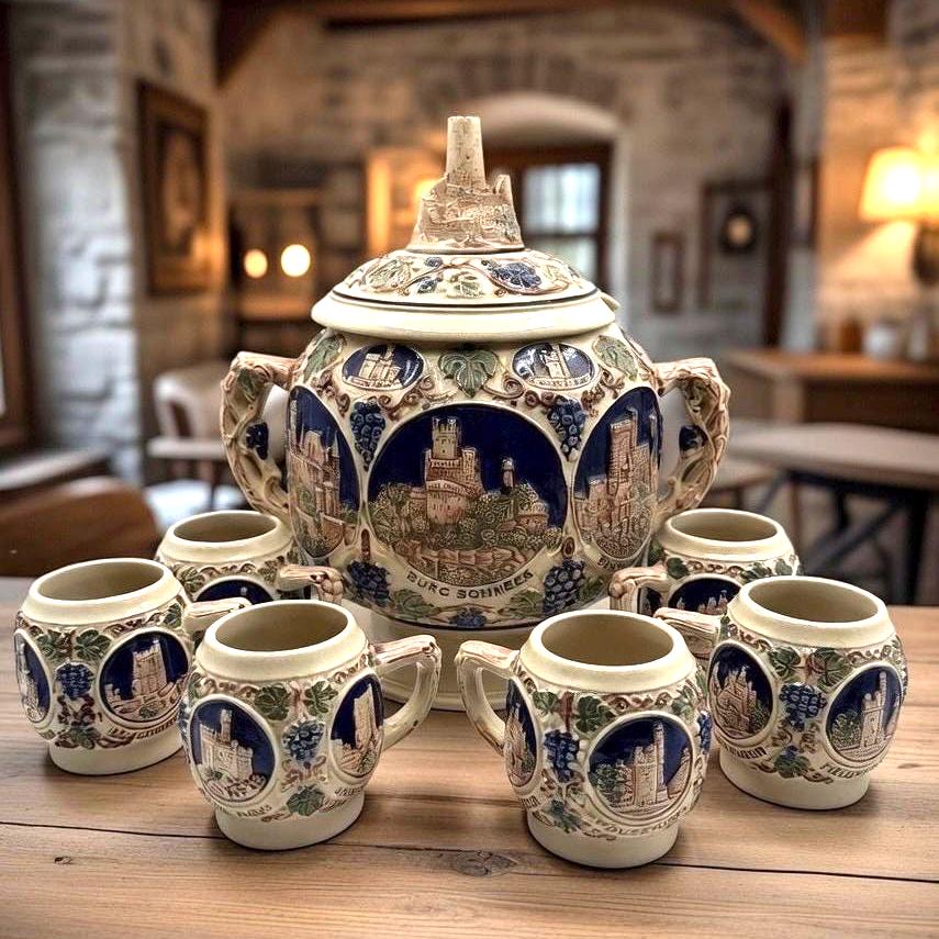 Cobalt Blue Punch Bowl Set - Etsy