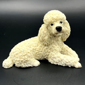 Vintage Castagna White Poodle Figurine - Italian Collectible Dog Statue for Animal Lovers