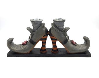 Witch's Shoes Candle Stick Holder