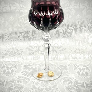 Vintage Nachtmann Amethyst Crystal Hock Wine Glass Goblet-Elegant 8.5&quot; Stemware