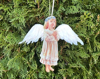 Porcelain Angel Ornament - Natures Blessing - Vintage Decoration - Heavens Little Angels Collectible