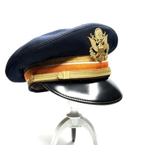 army nco dress blue cap Army blue uniform for enlisted men with service cap, five PICRYL