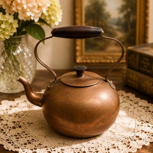 Vintage Copper Kettle Teapot B&M Douro Portugal Kitchen Decor Gift