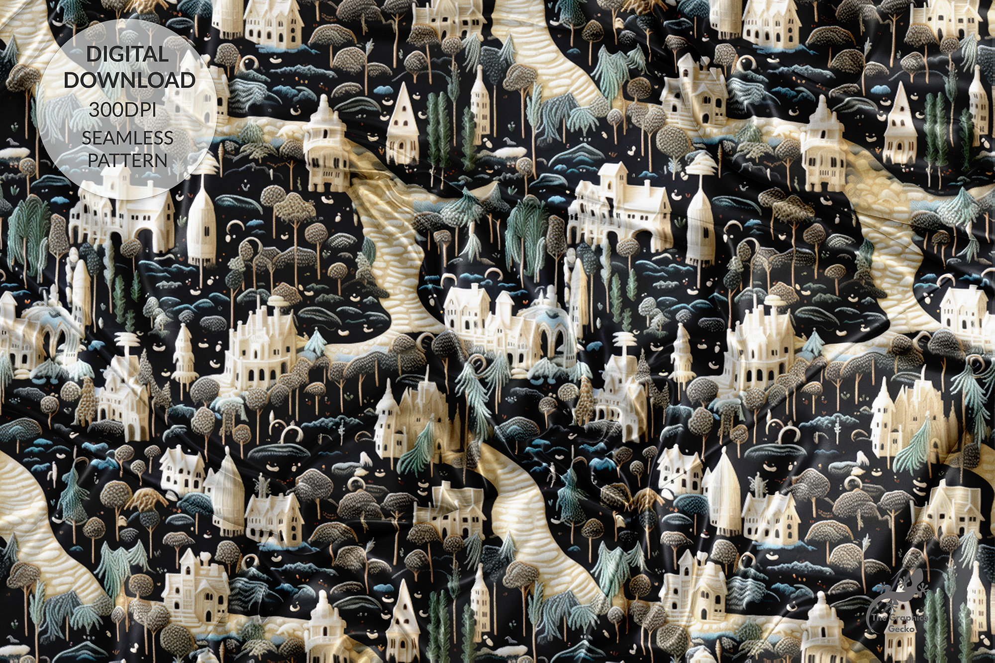 Seamless Digital Pattern, 3D Fairy Tale Repeatable Pattern, Enchanted ...