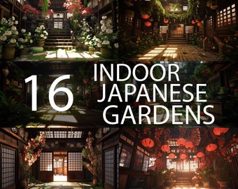 Japanese Garden Vtuber Backgrounds Bundle, Stream Backgrounds, Twitch Background, Zoom Background, Virtual Background, Vtuber Rooms, Zen