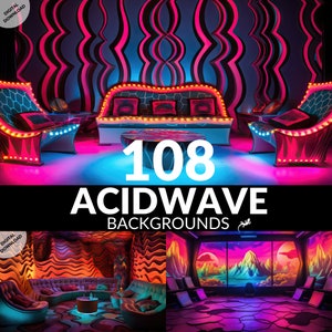 Vtuber Backgrounds Bundle, 108 Acidwave Anime Vtuber Twitch Zoom Digital Backgrounds, Psychedelic  Virtual Background, Digital Download