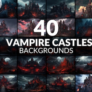 40 Vampire Gothic Castles Vtuber Backgrounds, Stream Backgrounds, Twitch Background, Goth Virtual Background, Vtuber Rooms Digital Download