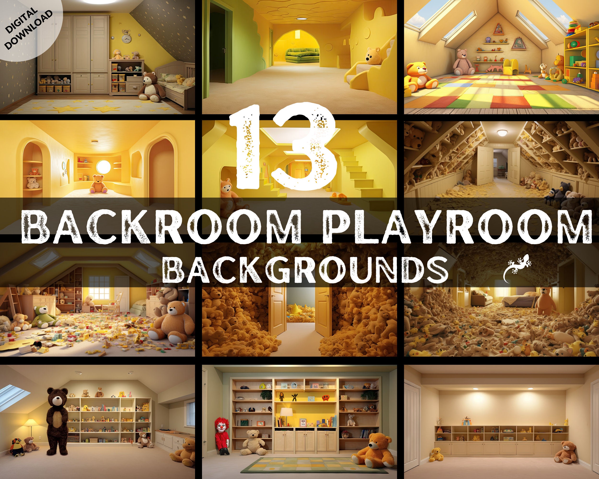 235 Backroom Liminal Space Vtuber Backgrounds Bundle, Stream Twitch