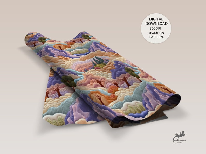 3D Embroidery Seamless Digital Pattern, Desert Seamless Pattern, Desert ...