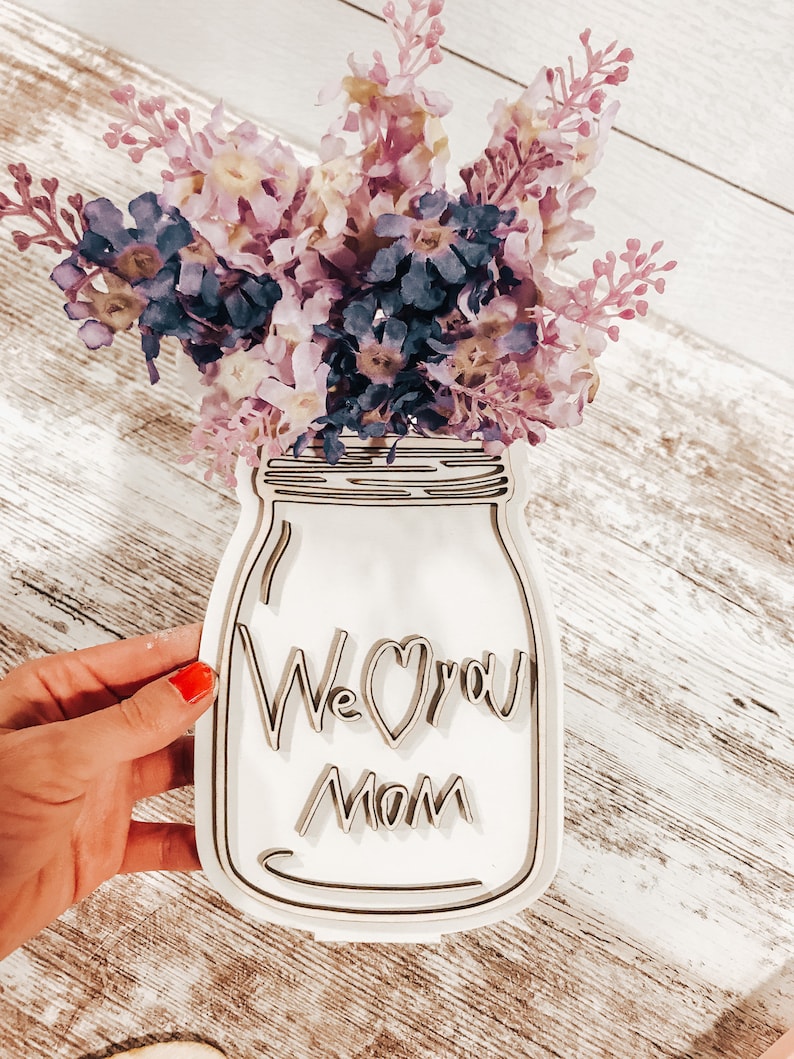 Download Mother's Day Mason Jar Flower Holder SVG FILE | Etsy