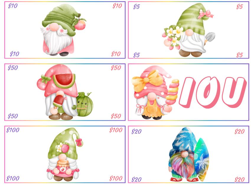 Cute Digital Gnome Money Holder for Cash Stuffing & Budgeting | Adorable Savings Money Placeholder