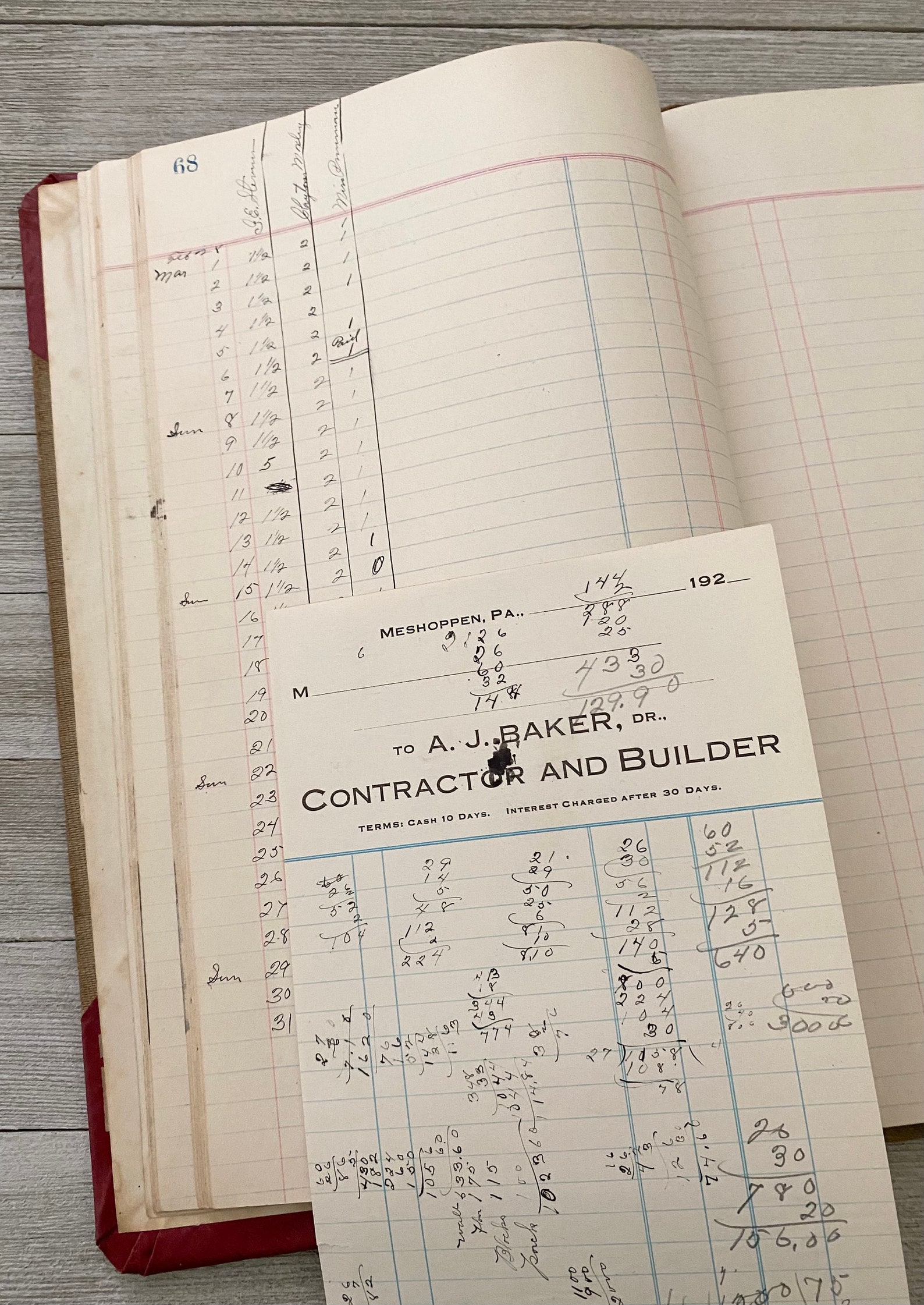 Antique Vintage Ledger Book Day Book 1920s Etsy