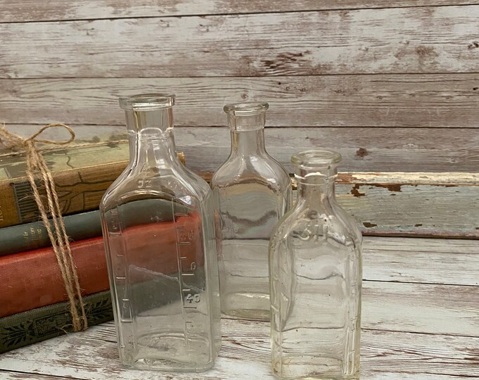 Antique Glass Medicine Bottles Apothecary Etsy