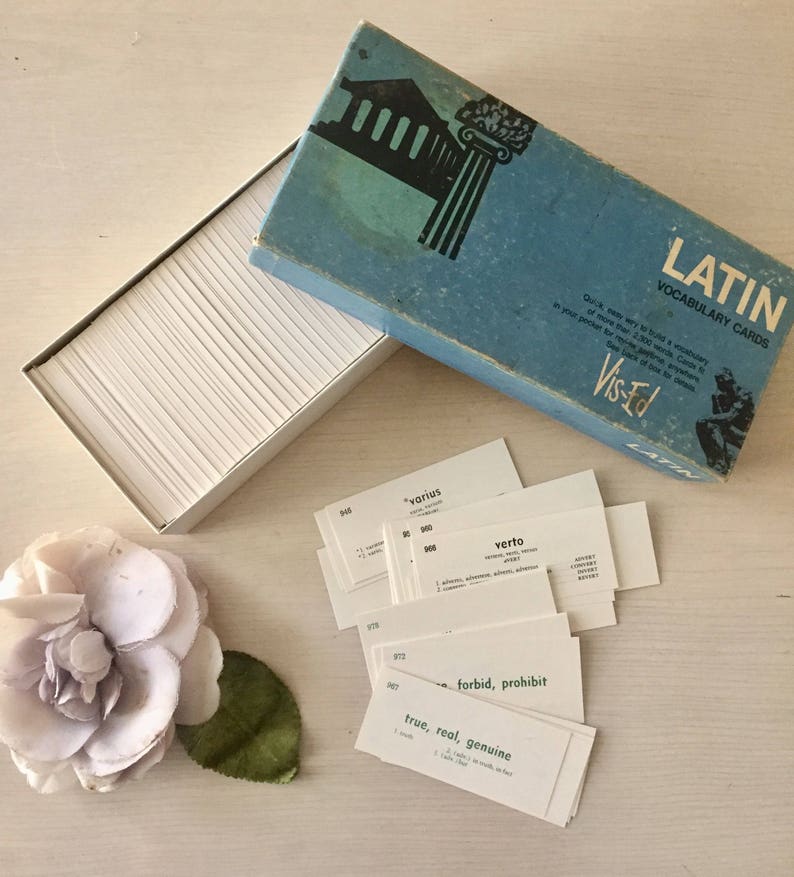 Vintage Latinenglish Flash Cards 35 Ct Journal Smashbook Etsy