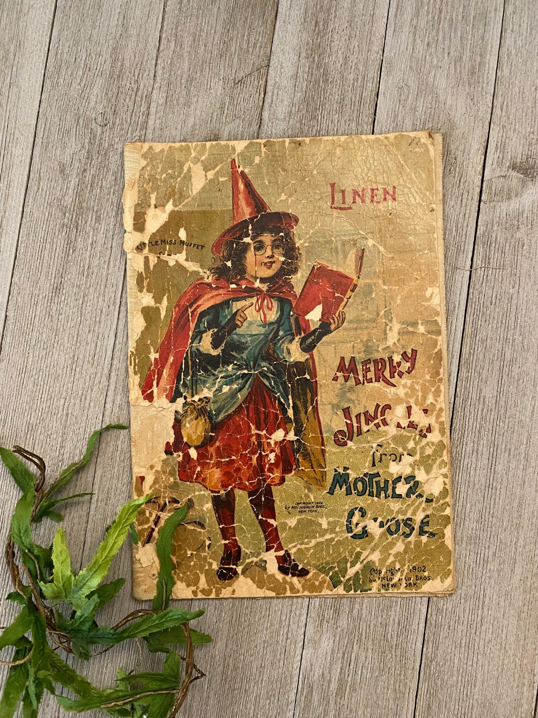 Antique Linen Children's Book Mother Goose Etsy