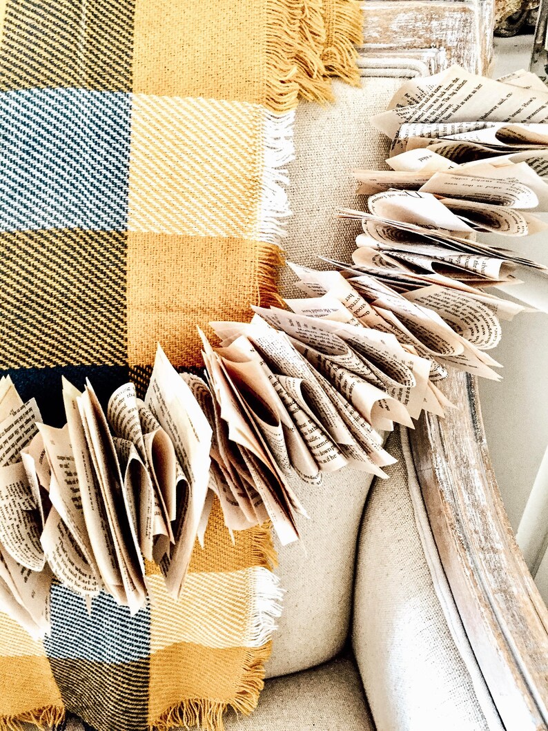 Vintage Book Paper Garland Etsy