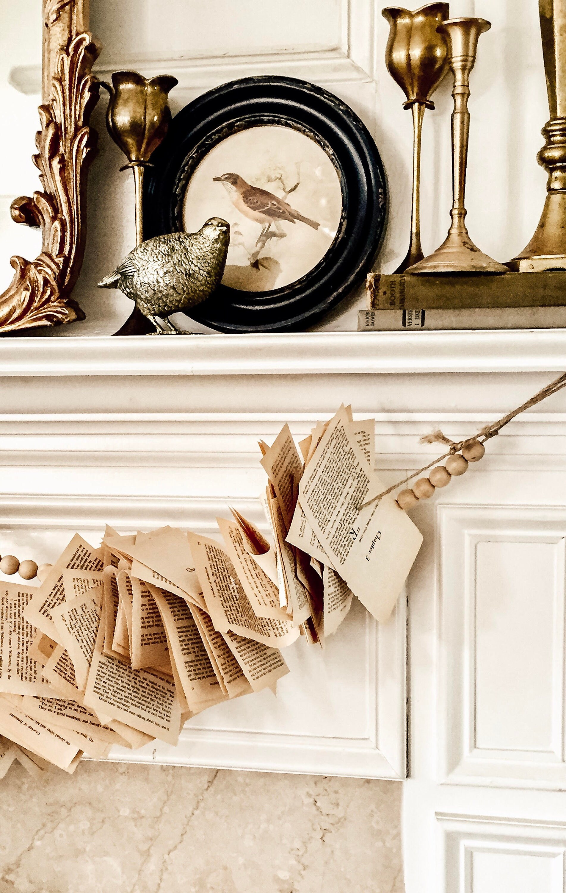 Vintage Book Paper Garland Etsy