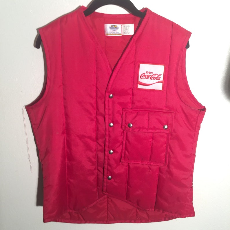 Vintage 80s 90s Coca Cola Coke employee work vest red Large 42 | Etsy
