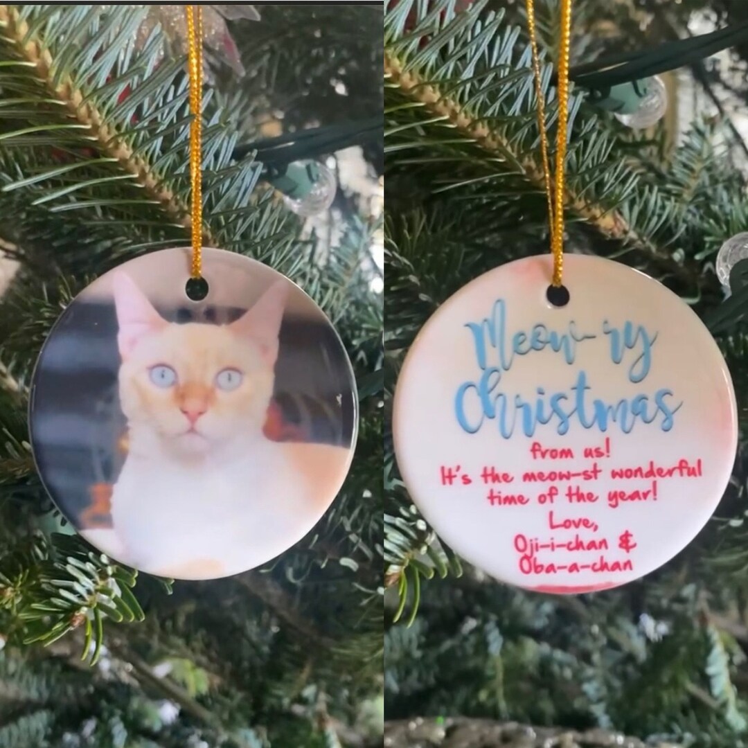 Personalized Round Ceramic Christmas Ornaments / 2 Sided Ceramic ...