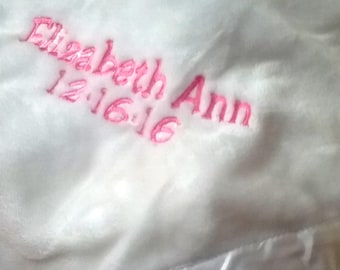 Satin Trimmed Plush Blanket / Personalized Baby Blanket / Monogrammed Blanket / Personalized Blanket / Microfiber Blanket