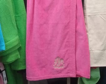 Monogrammed Towel Wrap / Personalized Towel Wrap / Cotton Spa Wrap / Monogrammed Spa Wrap / Personalized Spa Wrap / Embroidered Spa Wrap