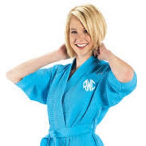 Monograma Waffle Tejido Robe / Robe de dama de honor / Robe monograma / Robe personalizado / Robe de gofre bordado Robe / Robe bordado