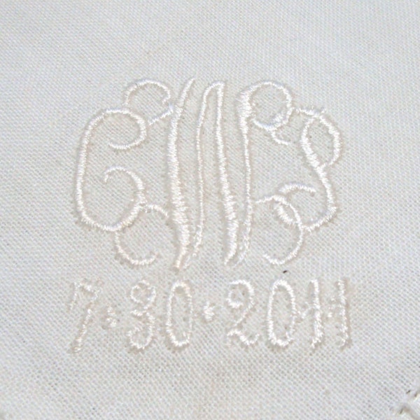 Monogrammed Wedding Handkerchief for Her / Monogrammed Irish Linen Handkerchief / Monogrammed Handkerchief for Women / Wedding Gift for Her