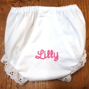Personalized Baby Fancy Pants/ Baby Shower Gift / Embroidered Bloomers / Baby Bloomers with Name / Baby Girl Bloomers / Lace Diaper Cover