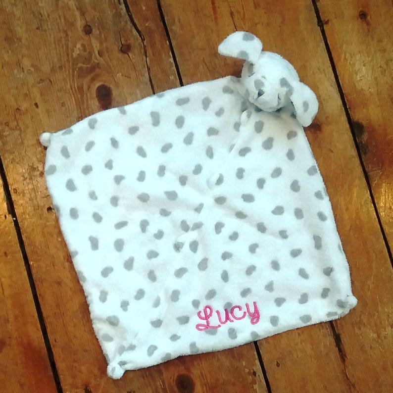 Dalmatian Lovie with Name / Personalized Lovie Blanket / Personalized Security Blanket / Personalized Dog Lovie / Monogrammed Puppy Blanket image 6