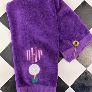 Golf Ball Golf Towel | Personalized Golf Towel | Monogrammed Golf Towel | Fathers Day Gift | Cotton Golf Towel | Velour Golf Towel