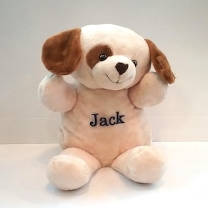Personalized Dog Stuffed Animal | Embroidered Puppy Dog | Monogrammed Puppy Dog | Baby&#39;s Name on Puppy Dog | Easter Basket Gift