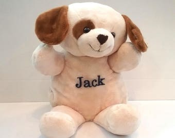 Personalized Dog Stuffed Animal | Embroidered Puppy Dog | Monogrammed Puppy Dog | Baby's Name on Puppy Dog | Easter Basket Gift