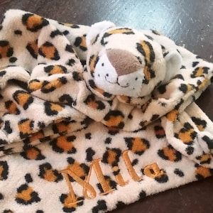 Leopardälskling med namn / Ängelkära personlig älskling / Personlig säkerhetsfilt / Personlig leopardälskling / Monogrammig leopard