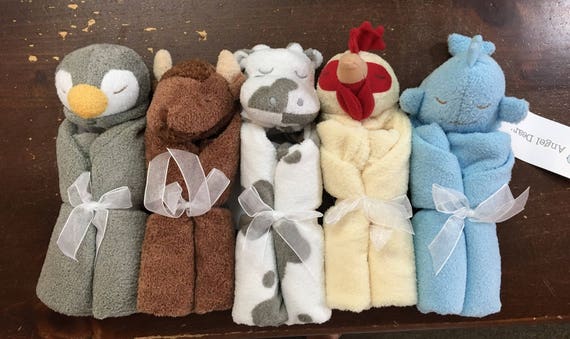 Animal Lovie With Name Personalized Lovie Blanket Personalized Security Blanket Personalized Animal Angel Dear Personalized Lovies Etsy