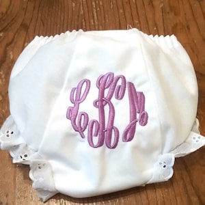 Monogrammed Fancy Pants / Baby Bloomers with Monogram / Baby Girl Bloomers / Embroidered Bloomers for Baby Girl / Fancy Monogram Baby