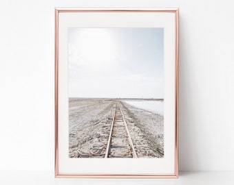 India Landscape Salt Lake Railway Photography, Download Digital Photography, Print, Downloadable Image, Printable Art, Artwork