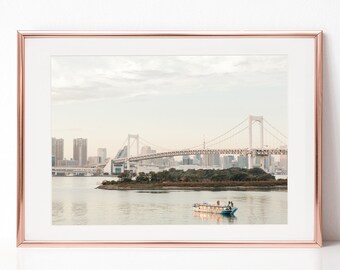 Travel Photography, Sea View, Boat, Bridge, Sunset, Download Digital Photography, Print, Downloadable Image, Printable Art, Artwork