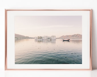 India Landscape White Palace Lake View Photography, Download Digital Photography, Print, Downloadable Image, Printable Art, Artwork