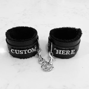 Mature custom Wrist Cuff set- custom hand cuff set, choose any words