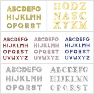 8mm hole, 12mm size slide letters in various styles for crafting and jewelry making.