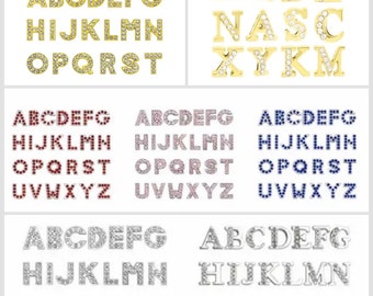 8mm hole, 12mm size slide letters in various styles for crafting and jewelry making.