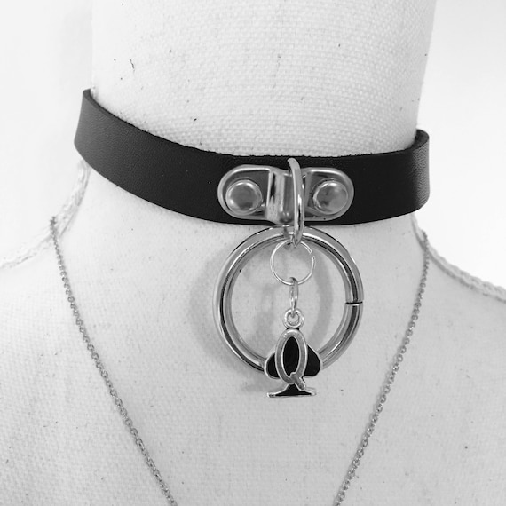 Queen of Spades Collar in Pink or Black. QOS. Etsy