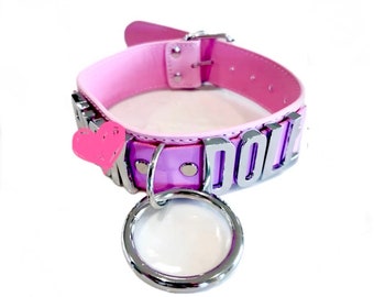 Custom Word Choker Collar: Pink or Black, Plus Size