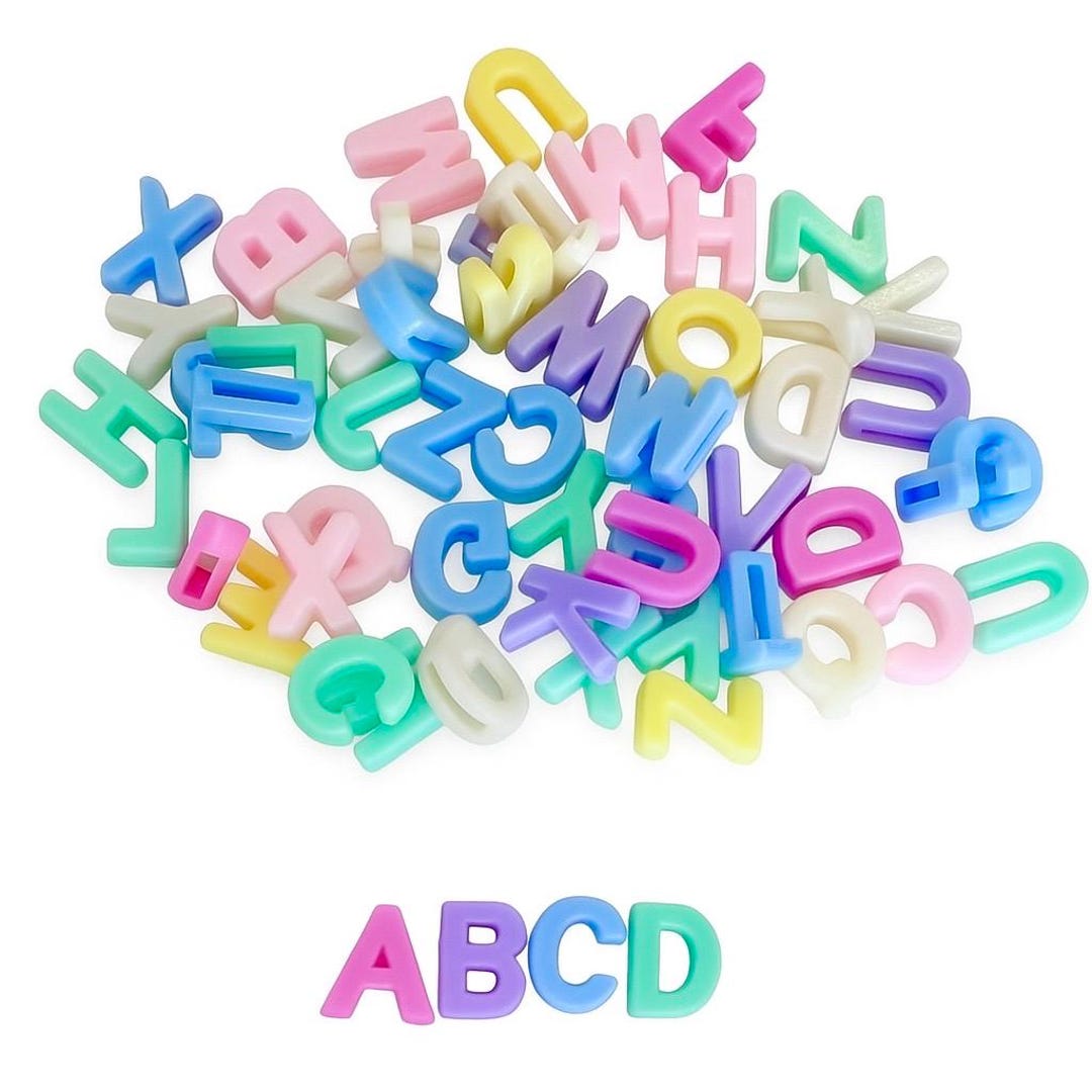 11mm Pastel Acrylic Slide Letters (fit on 9mm Straps) A-Z Colorful ...