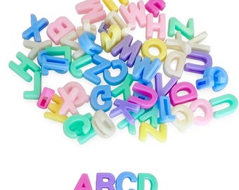 11mm Pastel acrylic slide letters (fit on 9mm straps) A-Z colorful letters