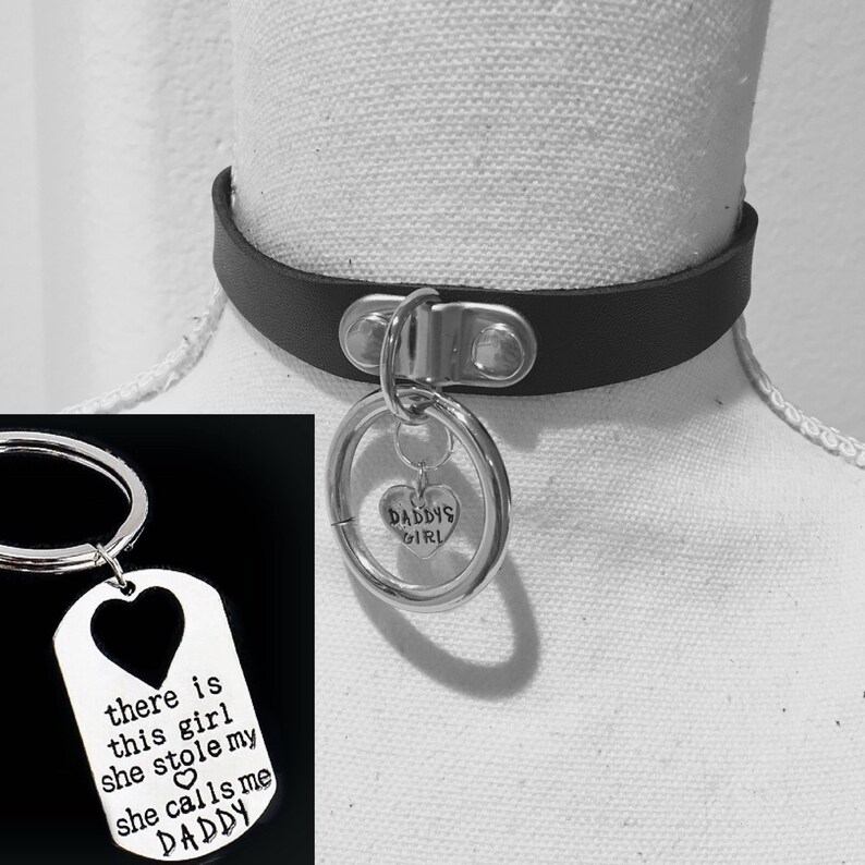 Daddy S Girl Collar And Daddy Dom Keychain T Ddlg Bdsm Etsy Uk