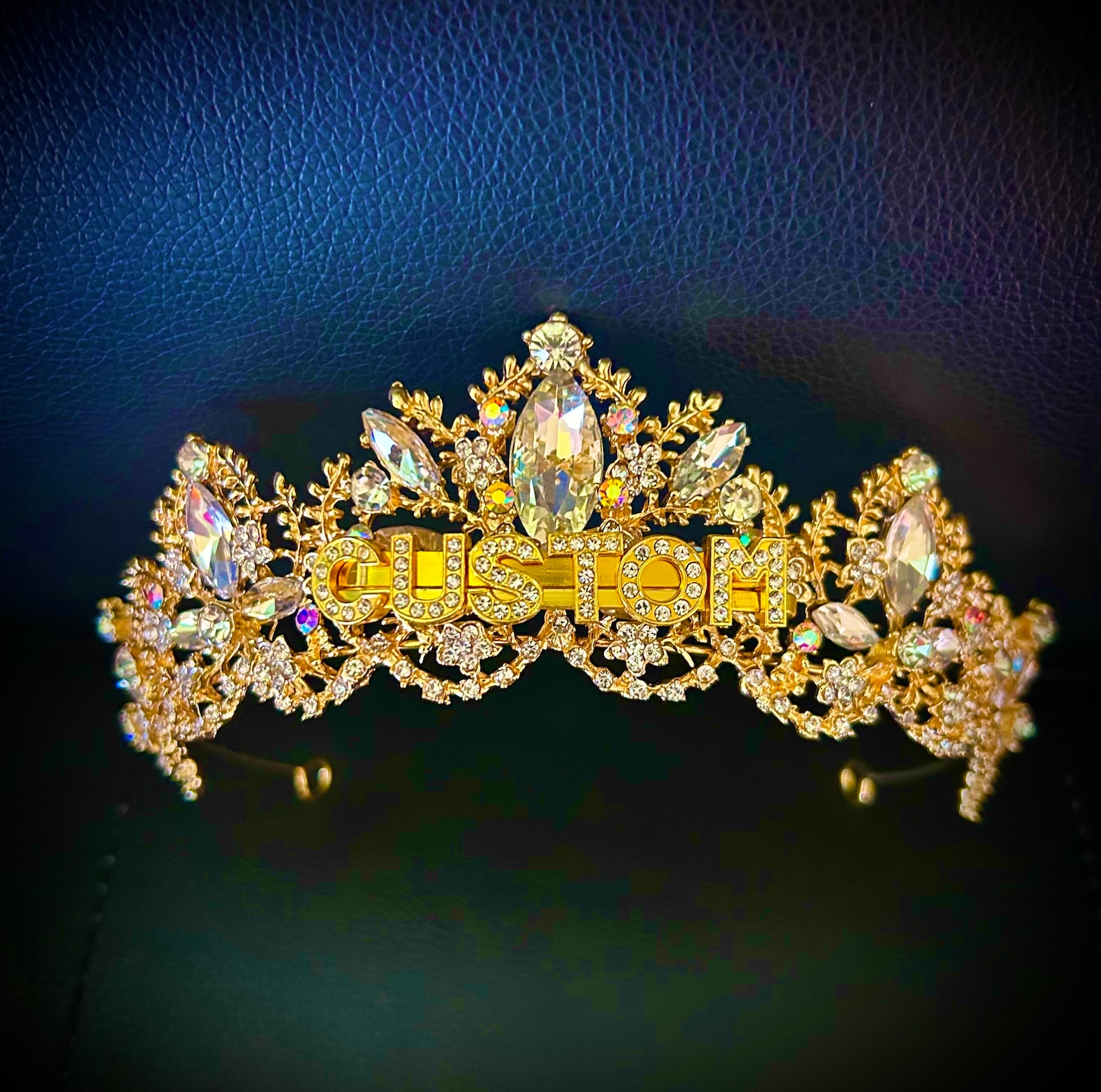 Custom Gold Name Tiara: Personalized Birthday, Bachelorette, Wedding ...